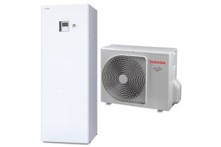 Toshiba HWT-1101HW-E / HWT-1101F21MT9W-E ESTIA All-in-One Hydrobox (R32, 1 fázis, 9 kW-os elektromos patronnal, beépített HMV tartállyal)